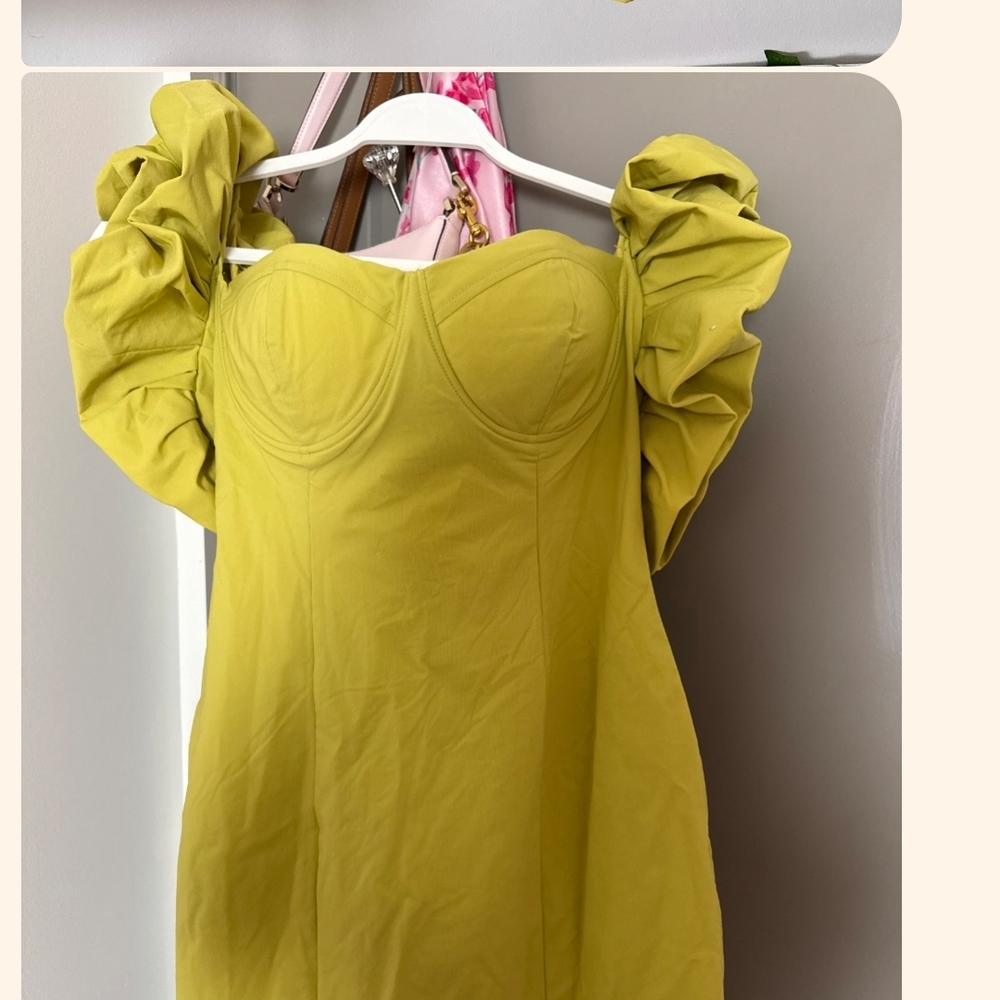 Chic Ruffle Mini Dress - Lime - Picture 3 of 4